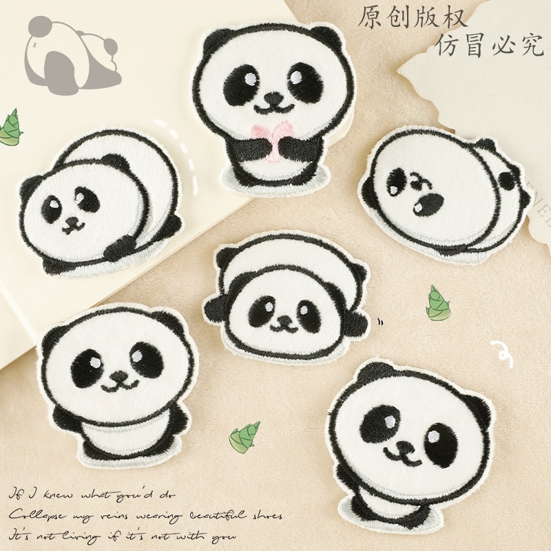 แผ่นแพทช์สติกเกอร์ ปักลายการ์ตูนหมีน้อย มีกาวในตัว DIY สําหรับติดตกแต่งเสื้อผ้า