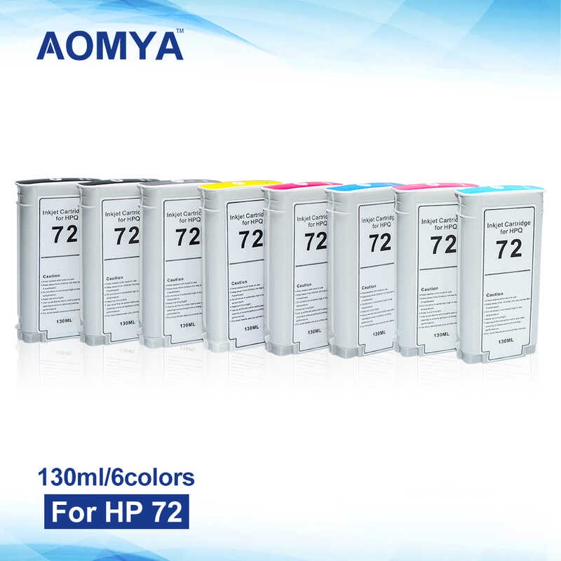 HP 72 ตลับหมึกสำหรับ HP72 Designjet T610 T620 T770 T790 T795 T1100 T1120 T1200 T1300 T2300 (PBK CMY 