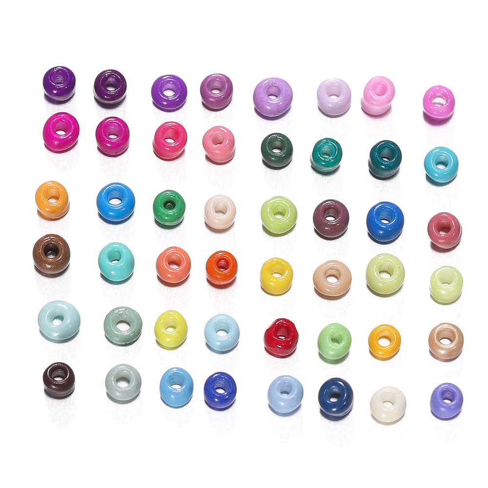 ✨ลูกปัดแก้วทาสี 2มม. 1,000ชิ้น (ลูกปัดเม็ดทราย/สีสดใส) สำหรับ DIY สร้อยข้อมือ-สร้อยคอ งานแฮนด์เมด
