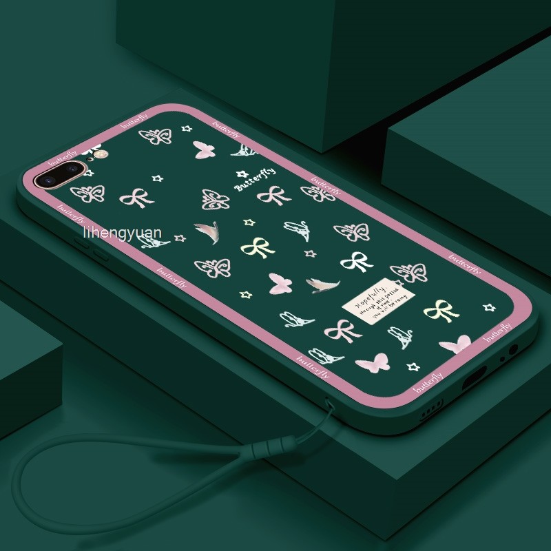 สําหรับ IPhone 7 8 se 2020 se 2022 A1660 A1778 A1779 A1780 น่ารักสีชมพู Bowknot Love Heart Soft Case