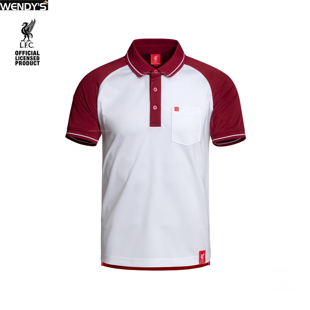 Wendy's store เสื้อโปโลแขนสั้น ผ้าโพลี Liverpool รุ่น  สีเลือดหมู