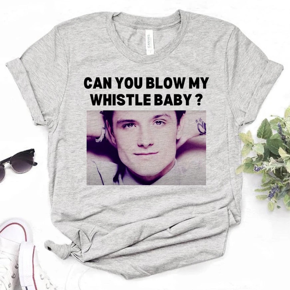 Josh Hutcherson top ผู้หญิงออกแบบอะนิเมะตลก Tee สาวมังงะเสื้อผ้า