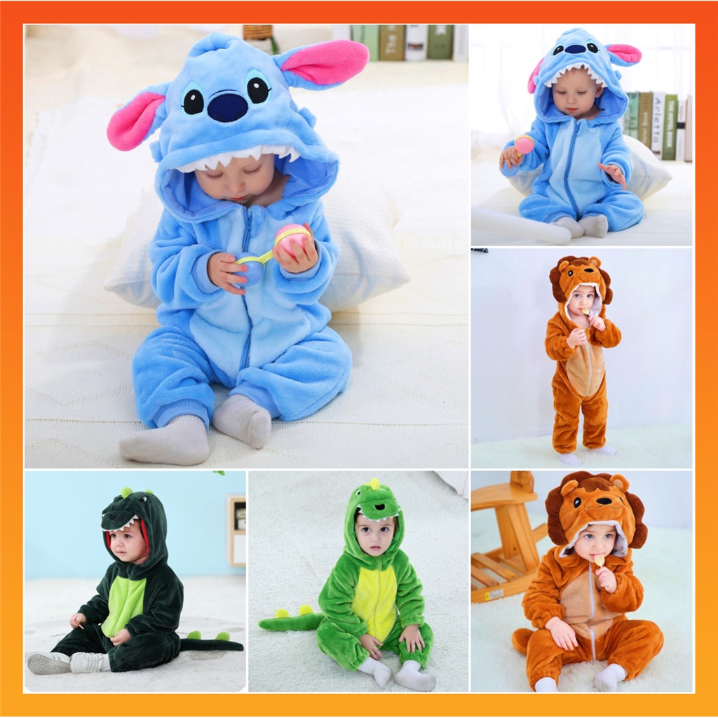 ชุดนอนจั๊มสูทรอมเปอร์ ลายการ์ตูนไดโนเสาร์ สิงโต กิกูรูมิ สําหรับเด็กผู้หญิง และเด็กผู้ชาย