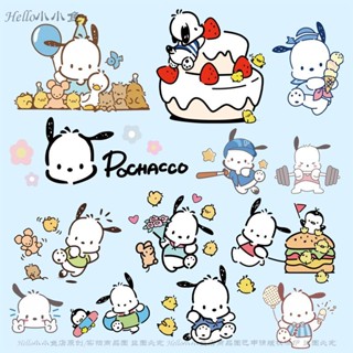 สติกเกอร์ ลายการ์ตูน Pochacco Pachacco น่ารัก กันน้ํา สําหรับติดตกแต่งหมวกกันน็อค รถจักรยานยนต์ รถยนต์ไฟฟ้า