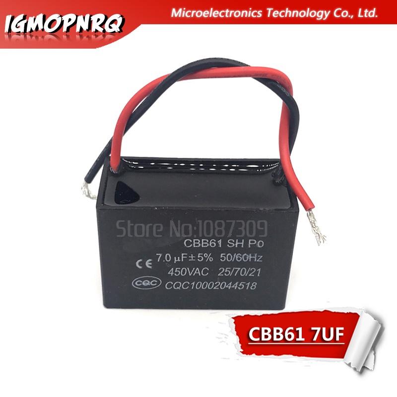 2 ชิ้น CBB61 7uf เริ่มต้นความจุ AC พัดลมตัวเก็บประจุ igmopnrq 450V CBB มอเตอร์ Run Capacitor
