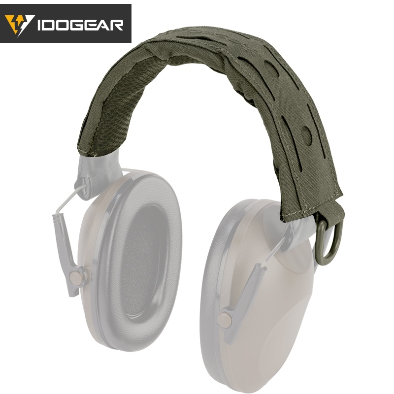 Idogear ฝาครอบสายหูฟังยุทธวิธี พร้อมที่แขวน D-Buckle MOLLE ผ้าคลุมชุดหูฟัง สีเขียว 3948