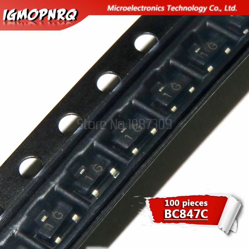 100 ชิ้น BC847C BC847 SOT-23 ทรานซิสเตอร์ 1G ใหม่