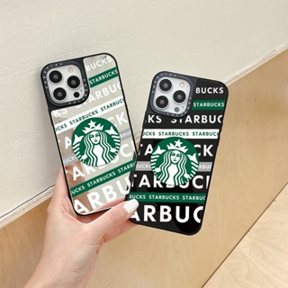 Casetify เคสโทรศัพท์มือถือแบบนิ่ม กันกระแทก ลาย Starbucks พร้อมกระจก สําหรับ IPhone 15 14 11 Pro Max 12 13 Mini Case X XR XS Max SE 2020 6 7 8 Plus