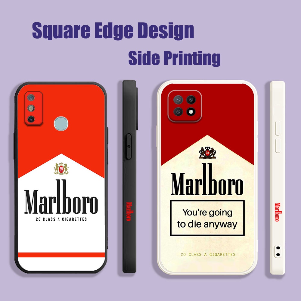 เคสสําหรับ iPhone 11 Pro Max 12 6 6s Plus SE Malboro สีแดงความงามพิมพ์ UHU23 เคสโทรศัพท์ขอบสี่เหลี่ย