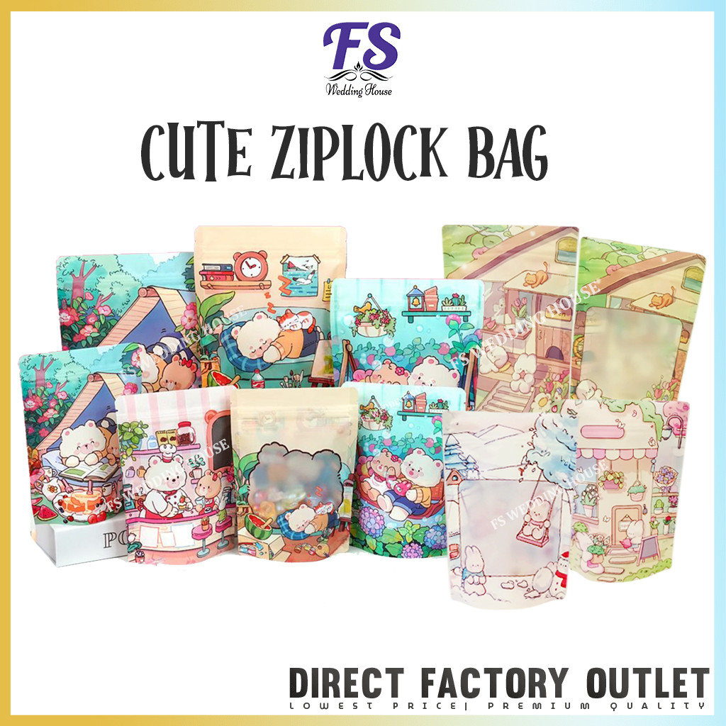 10PCS CUTE ZIPLOCK BAG/CUTE PACKAGING BAG/KIDS BAG/GOODIES BAG/SNACK BAG/กระเป๋าใส่อาหาร/กระเป๋า/กระ