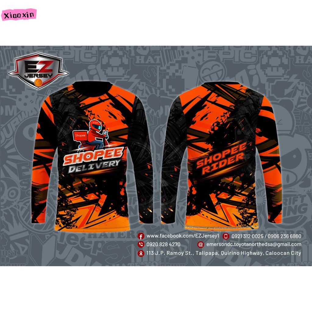 เสื้อยืดแขนยาว ระบายอากาศได้ดี พิมพ์ลายอัศวิน Shopee 3 มิติ แฟชั่นสําหรับผู้ชาย