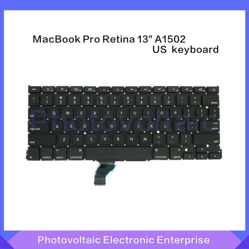 คีย์บอร์ดทดแทนมาตรฐานเข้ากันได้กับ Book Pro 13 "A1502 US Keyboard