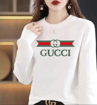 ใหม่ เสื้อกันหนาว มีฮู้ด Gucc ผ้าฝ้ายแท้ ทรงหลวม สําหรับผู้ชาย และผู้หญิง 2023