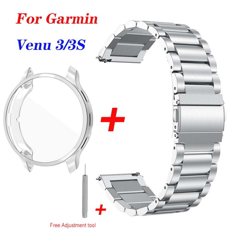 สายโลหะ + สําหรับ Garmin Venu 3 3S Smartwacth Watchband สําหรับ garmin venu 3s สร้อยข้อมือสําหรับ Ga