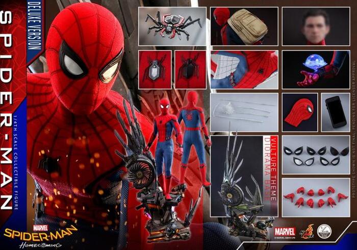 Hot Toys Marvel Avengers Spiderman 1/4 Anime Action Figure Collection Model Toys Deluxe Edition and Regular