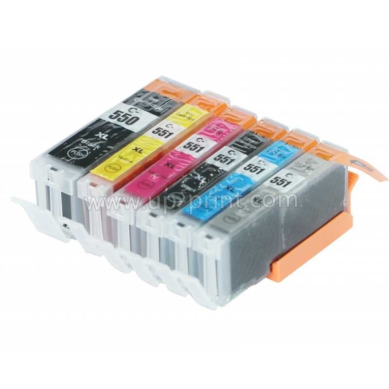 12 x PGI550 CLI551 BK CMYGY ตลับหมึกที่รองรับสำหรับ CANON MG6350 MG7150 iP8750 MG7550 เครื