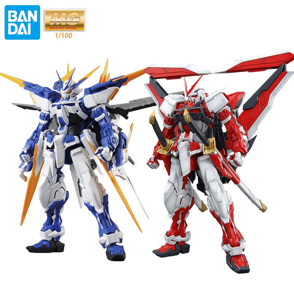 Bandai Gundam Anime Figure MG 1/100 Astray Red Frame Astray Blue Frame Assembly Model Toys Anime Action Figures