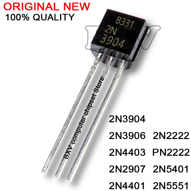 ทรานซิสเตอร์ 2N3904 2N3906 2N4403 2N2907 2N4401 2N2222 PN2222 2N5401 2N5551 TO-92 TO92 50 ชิ้น