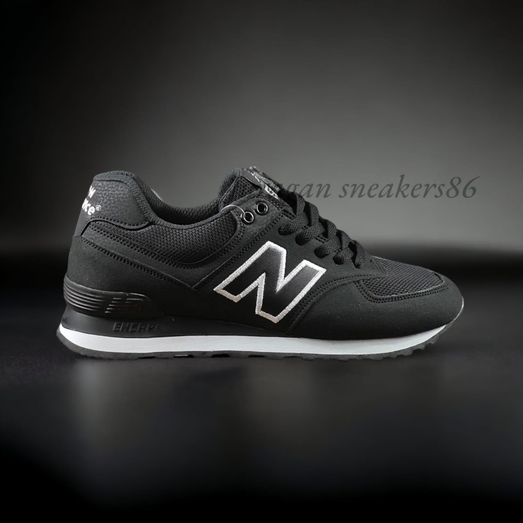 New balance 574/997s unisex full black high quality sepatu