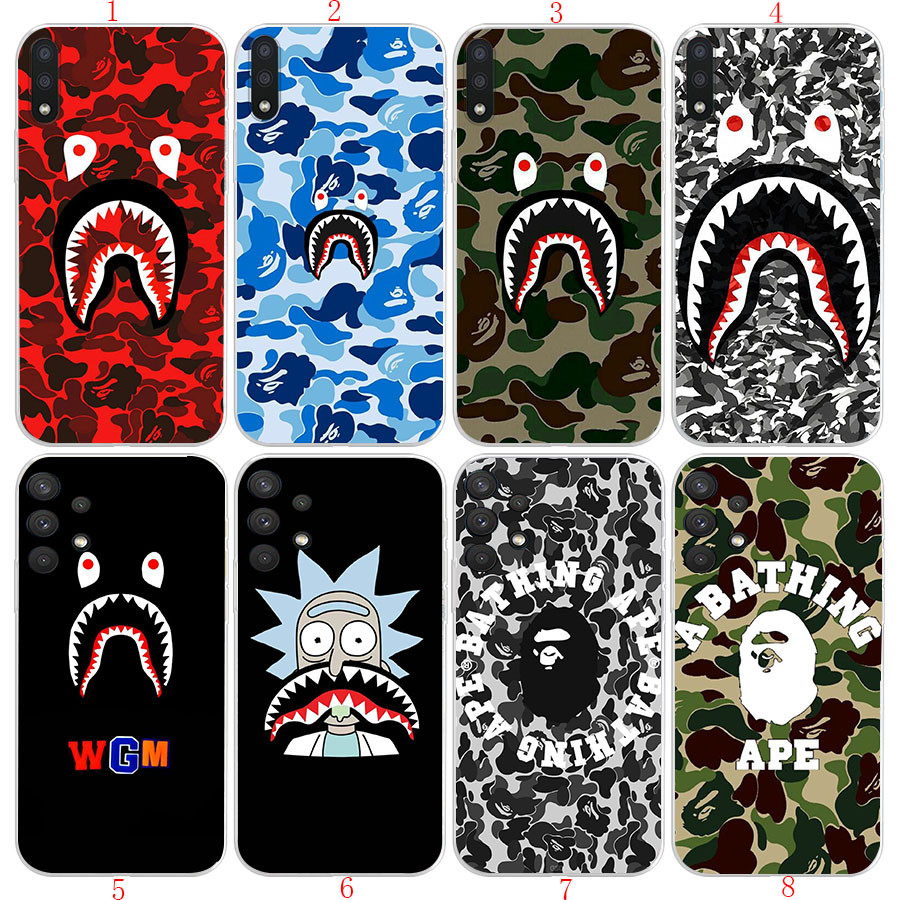 Samsung A6 A8 A9 J4 2018 J2 J4 J5 J6 J7 Prime Plus Anime Bape LOGO สีโปร่งใสเคสโทรศัพท์