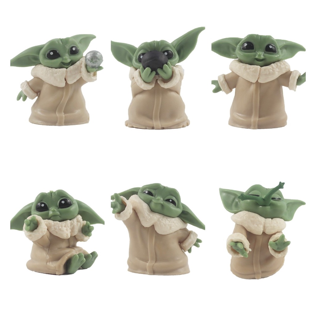 ของเล่นฟิกเกอร์ Star Wars Yoda Mandalorian Baby Yoda 6 ชิ้น