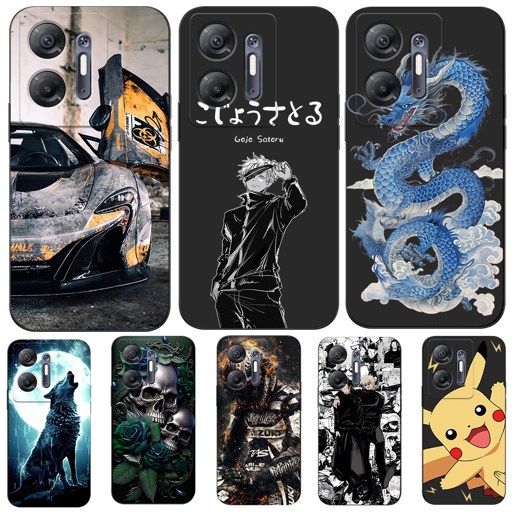 สําหรับ infinix HOT 30 5G (X6832🌹 ซิลิคอนโทรศัพท ์ ฝาหลังเคส tpu สีดํามีสไตล ์ รูปแบบรถเย ็ น