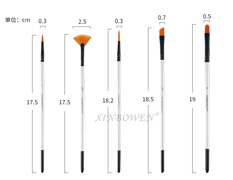 แปรงทาสี 10 ชิ้น ต่อชุด ทําโดยไนลอน / gouache / ภาพวาดอะคริลิค / ภาพวาดสีน้ํามัน / ภาพวาดสีน้ํา /