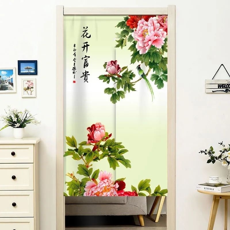 แนะนำ ผ้าม่าน ผ้าม่านฮวงจุ้ย สไตล์จีน ไม่เจาะรู สําหรับห้องนอน ห้องน้ํา ประตู ครัวเรือน ราคาพิเศษ มีเก็บเงินปลายทาง