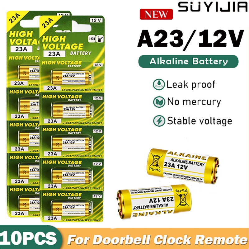 10 ชิ้น 12V แบตเตอรี่อัลคาไลน์ A23 23A 23Ga A23s E23a El12 Mn21 Ms21 V23ga L1028 Gp23a Lrv08 ส่วน A