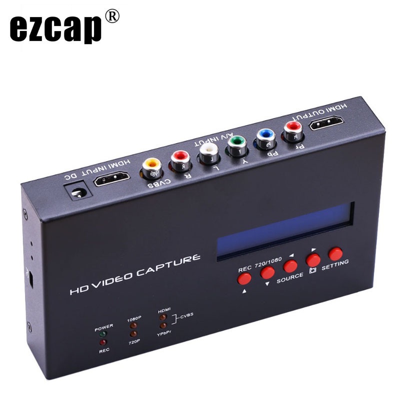 Ezcap283s YPbPr AV Video Record Box Schedule Recording 1080P HDMI Capture Card สําหรับ XBOX PS3 PS4 Switch PC เกม Video Capture