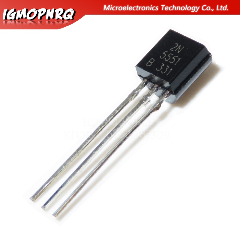 ทรานซิสเตอร์ สองขั้ว 2N5551 0.6A 160V BJT NPN Gen Pur SS TO-92 100 ชิ้น