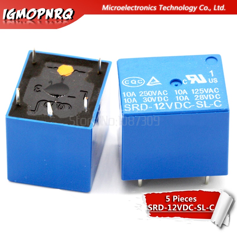 รีเลย์ SRD-12VDC-SL-C SRD-12VDC-SL SRD-12VDC SRD-12V 5PINS 12V DC คุณภาพสูง 5 ชิ้น