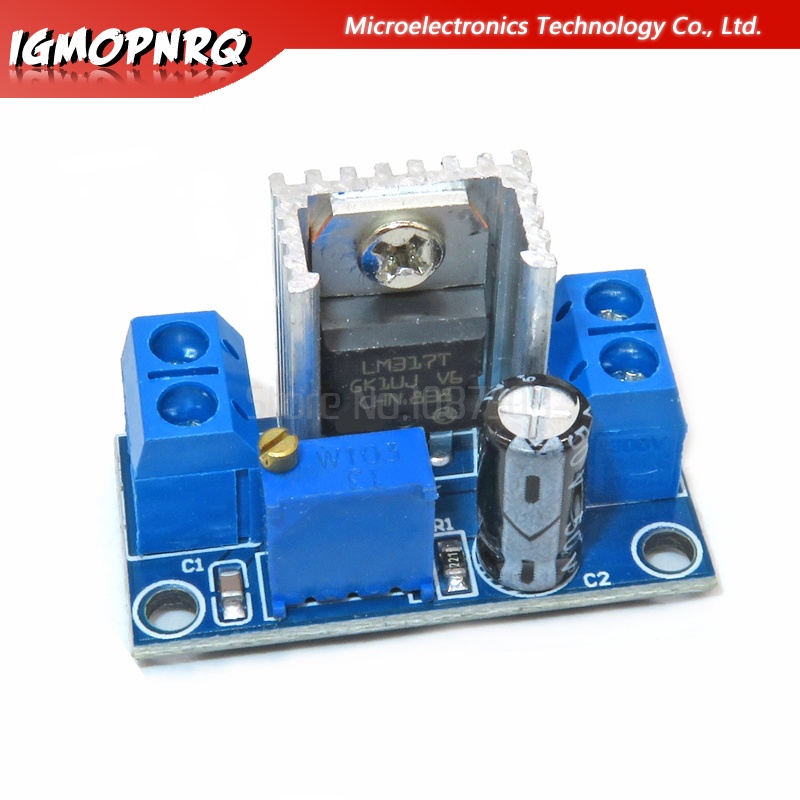 2 ชิ้น LM317 DC-DC Converter Buck ขั้นตอนลงแผงวงจรโมดูลตัวควบคุม LM317 ปรับแรงดันไฟฟ้าแบบปรับได้แหล่
