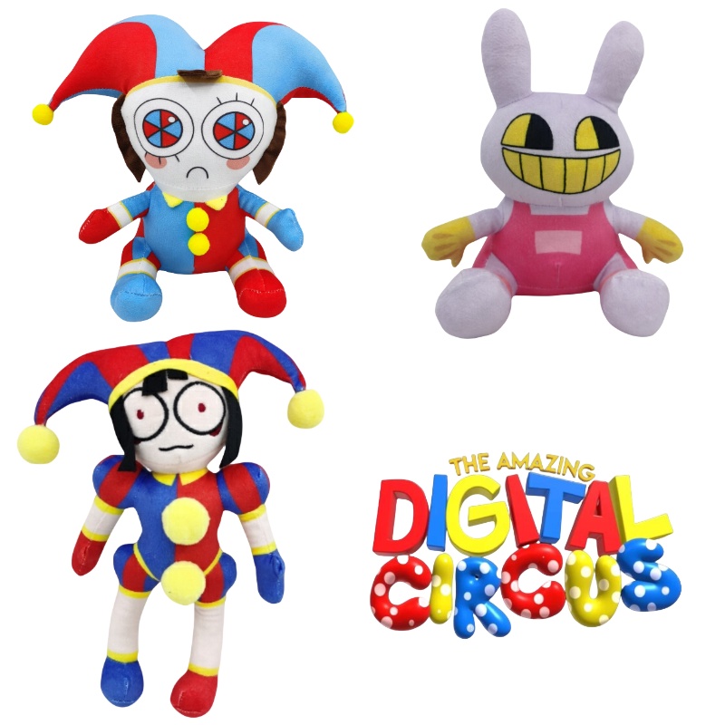 Pomni Plush Digital Circus Toy Circus สําหรับเด็ก The Amazing Digital Circus Doll Jax Pomni Zooble C