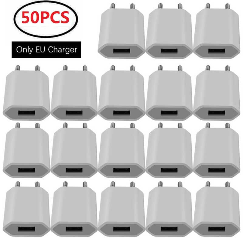 50 ชิ้น 5V 1A USB Travel Wall Charger Adapter ชาร์จสำหรับ Samsung S6 S7 Note 2 4 Htc Lg Iphone Warwi