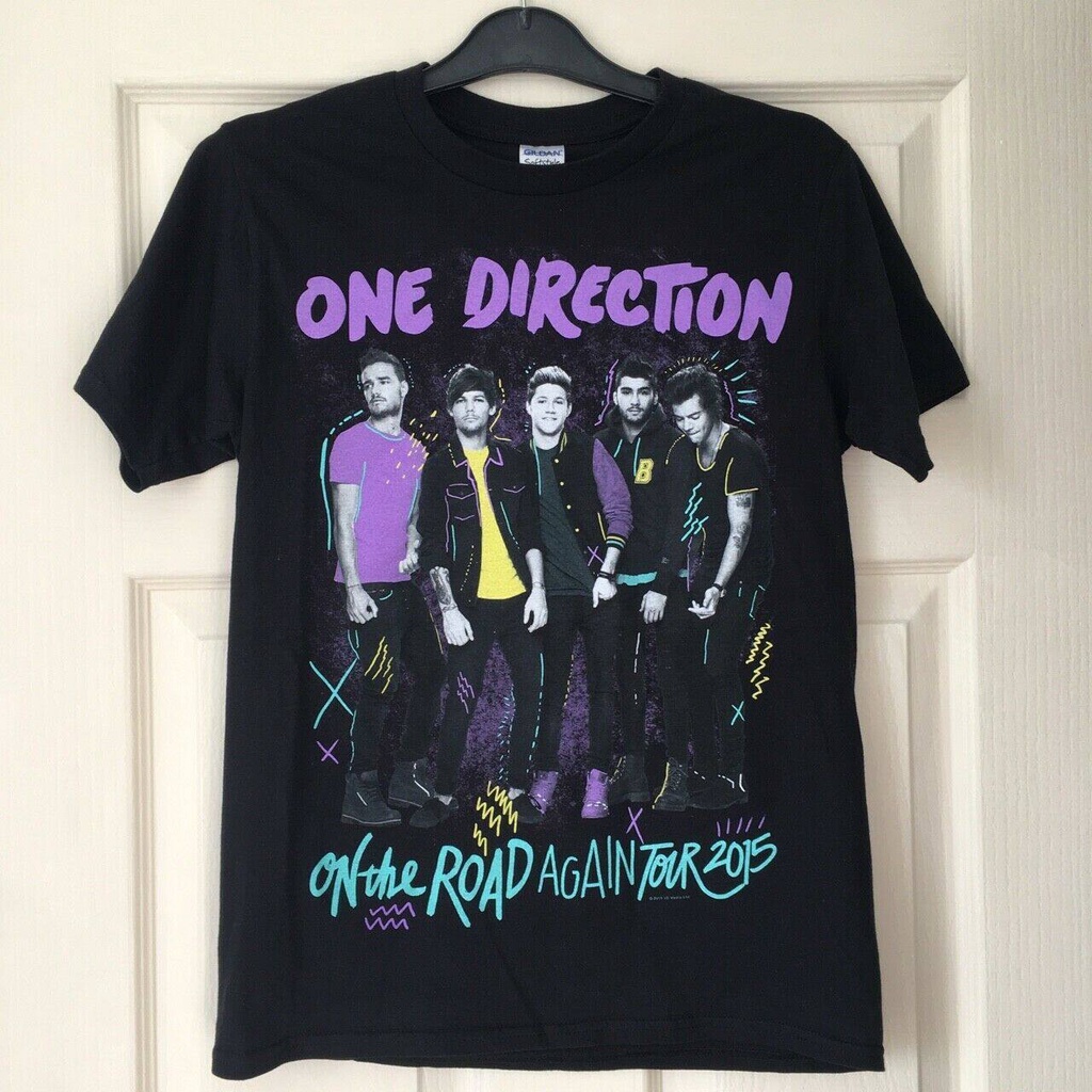 เสื้อยืด พิมพ์ลาย One Direction On The Road Again 2015 Tour Merch สําหรับผู้ชาย
