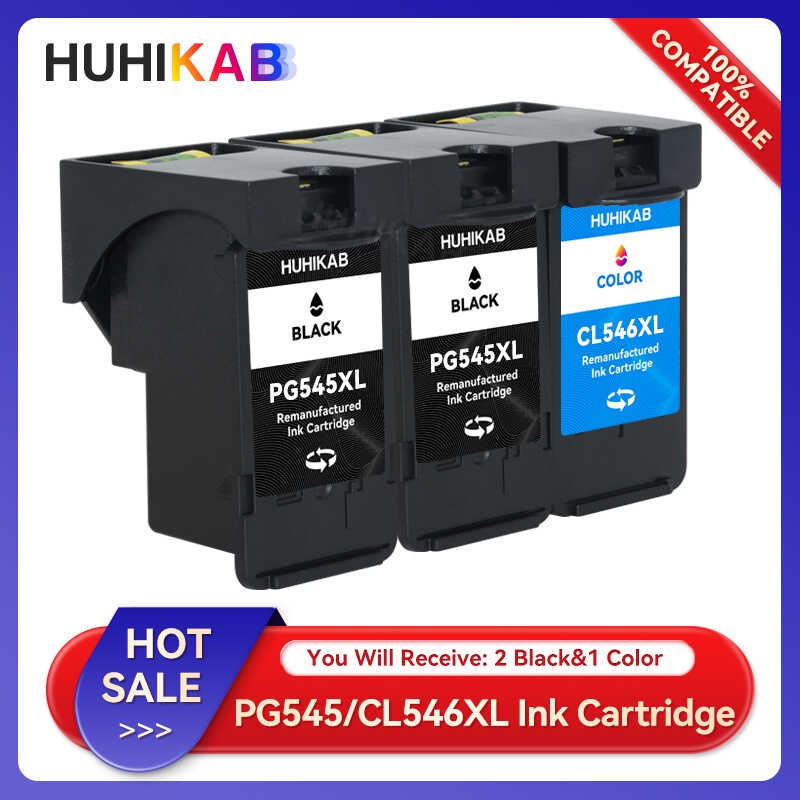 ภาพใหญ่: HUHIKAB PG-545 545XL 546XL เปลี่ยนตลับหมึกสำหรับ Canon PG-545 CL 546XL สำหรั