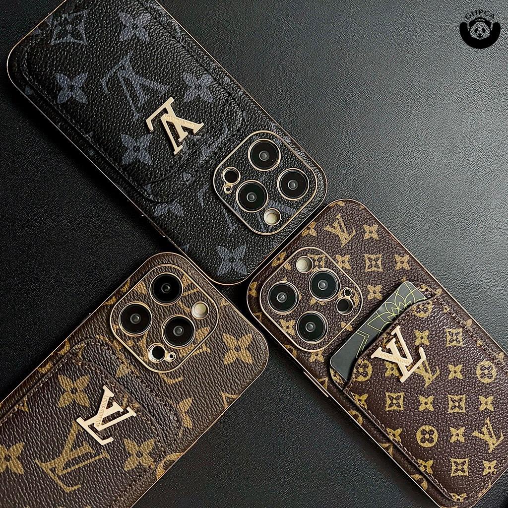 เคสโทรศัพท์มือถือหนัง ชุบทอง กันกระแทก ลาย LV สไตล์คลาสสิก สําหรับ iPhone 15 14 plus 13 12 11 pro MA