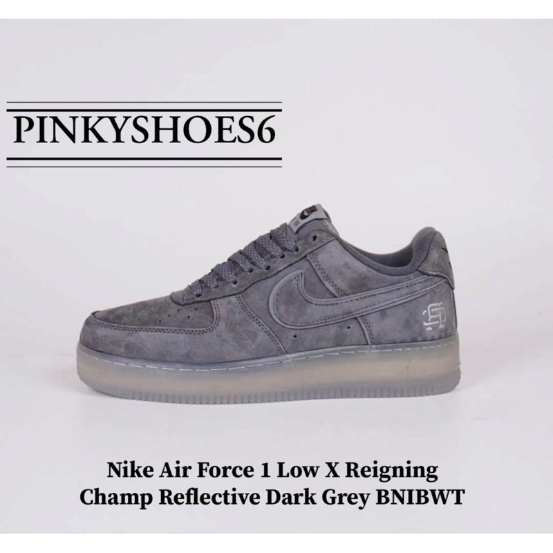 Nike     NIKE  Air Force 1 Low X Reigning Champ รองเท้าสีเทาเข้มสะท้อนแสง