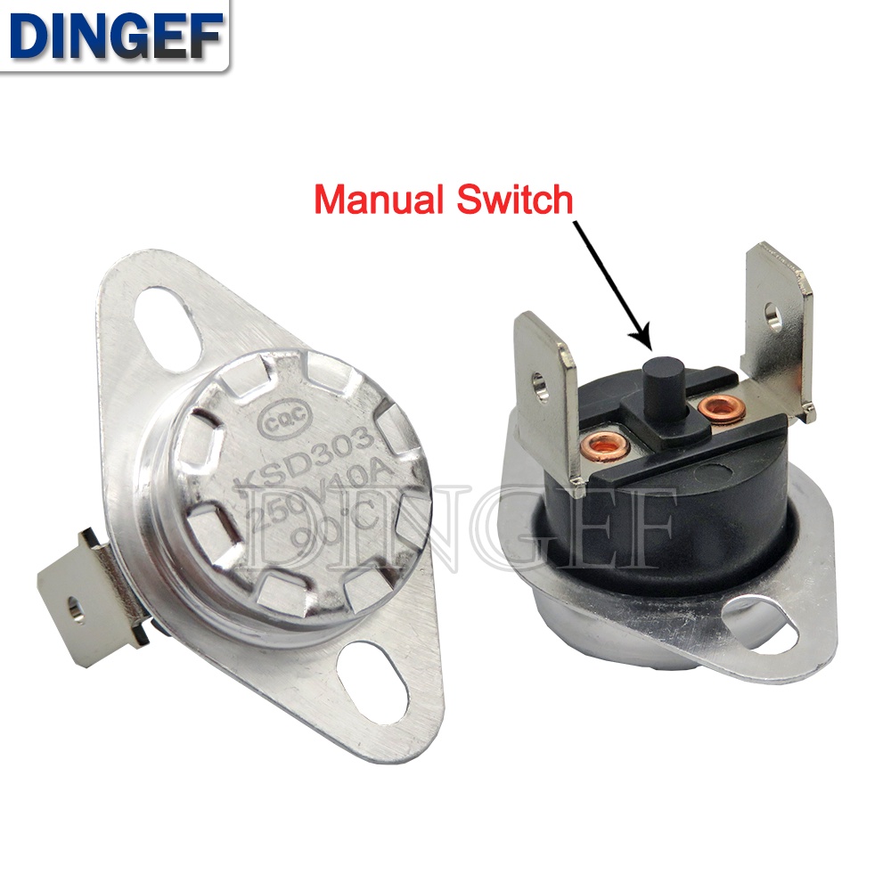 สวิตช์ควบคุมอุณหภูมิ เทอร์โมสตัท รีเซ็ต แมนนวล เซลเซียส KSD301 KSD303 10A 45~150 องศา 10 ชิ้น