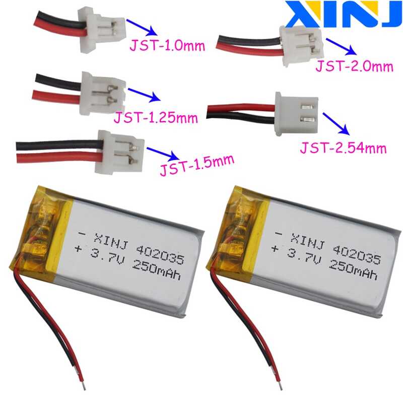 3.7V 330 Mah 502035 แบตเตอรี่ลิเธียมลิเธียมโพลิเมอร์ JST 2Pin 1.0 1.25 1.5 2.0 2.54 มม. ตัวเชื่อมต่อ