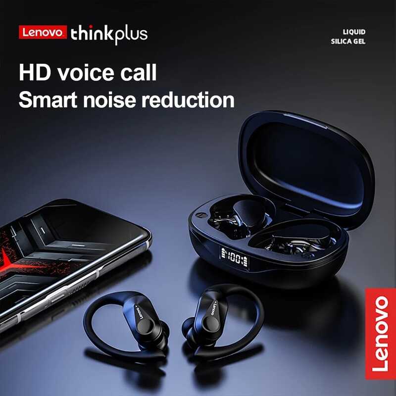 Lenovo Lp75 Ear Mounted Sports High-Quality Music With Microphone, Low Latency Bluetooth Headphones