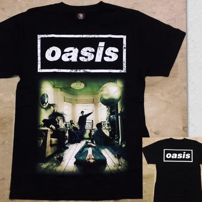 Cod เสื้อเชิ้ตวงร็อค Oasis สีดํา