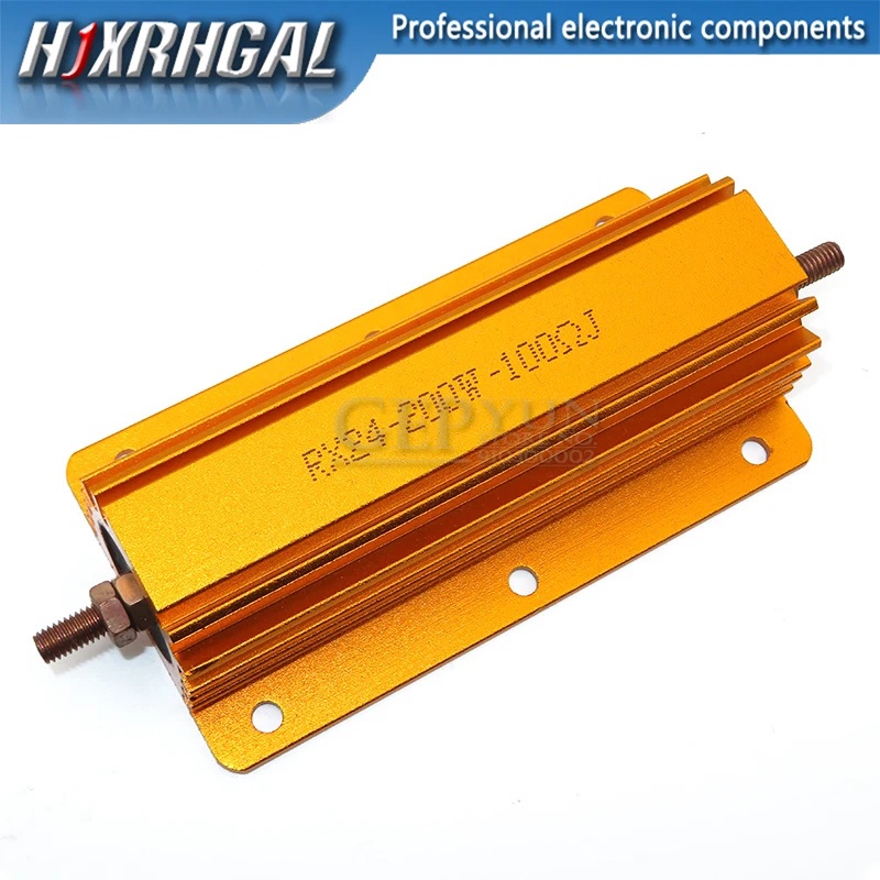 200W อลูมิเนียมโลหะลวดแผล resistor 0.1R-1K 0.1R 0.5R 1R 1.5R 5R 8R 15R 20R 50R 150R 300R 500R 1K โอห