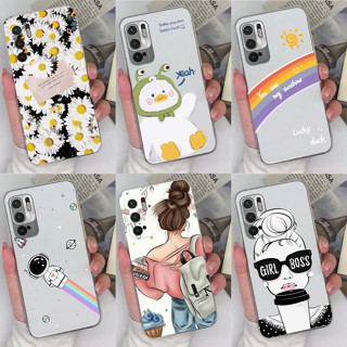 เคสโทรศัพท์มือถือ ซิลิโคนนิ่ม TPU ใส ปิดด้านหลัง ลายการ์ตูนสายรุ้ง คุณภาพสูง สําหรับ Xiaomi Redmi Note 10 5G Note 10 4G