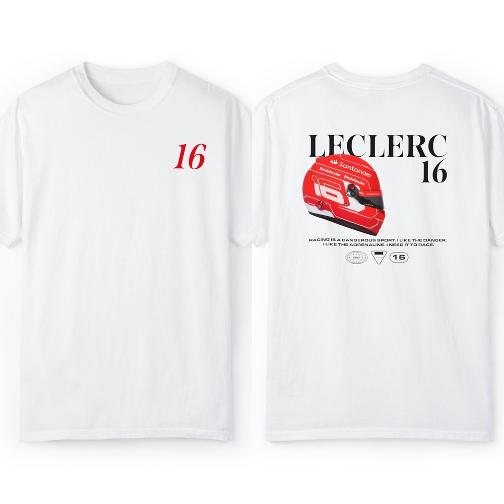 เสื้อเชิ้ต ลายหมวกกันน็อค LeClerc Ferrari Ferrari Charles LeClerc F1 F1 สไตล์เรโทร ของขวัญ