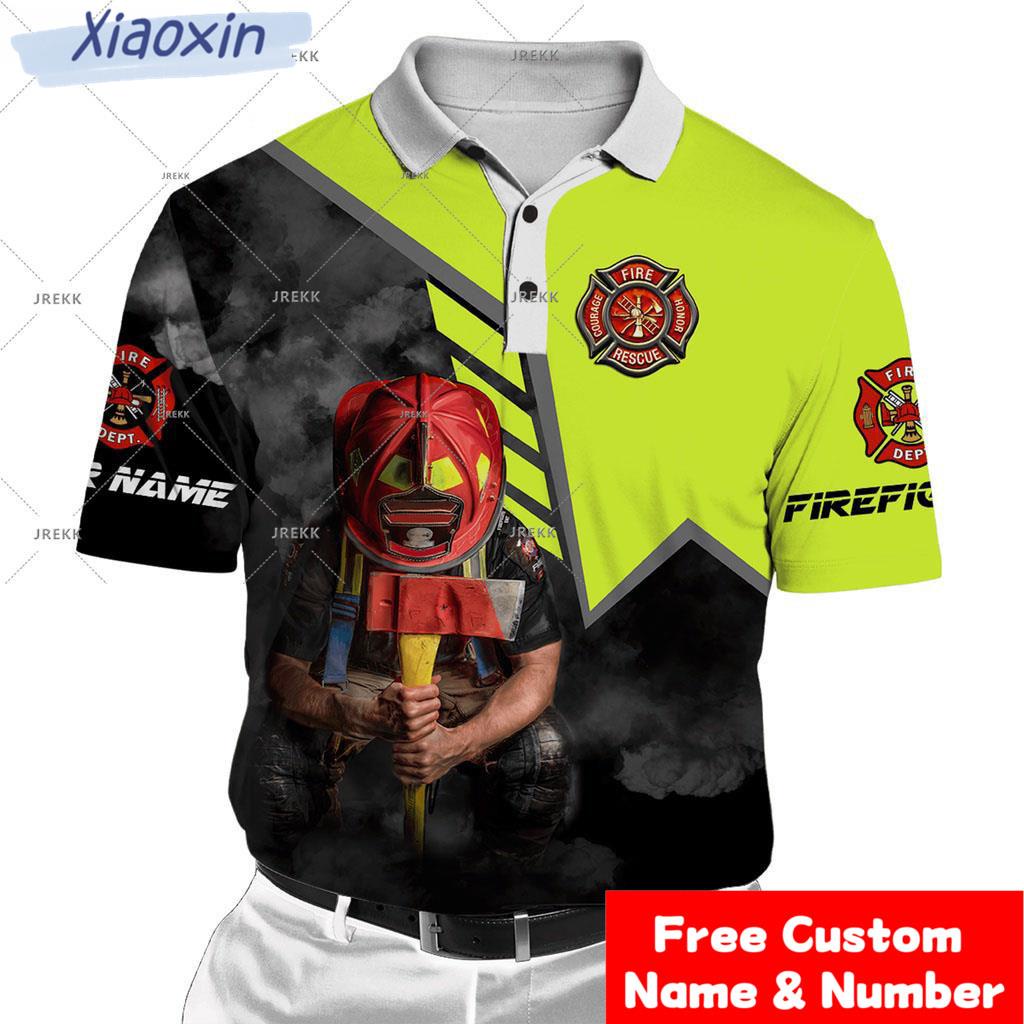 Plstarcosmos เสื้อโปโล แขนกุด ลายนักดับเพลิง 3D สไตล์ฮาราจูกุ เหมาะกับการเล่นฟิตเนส ทุกเพศ -1