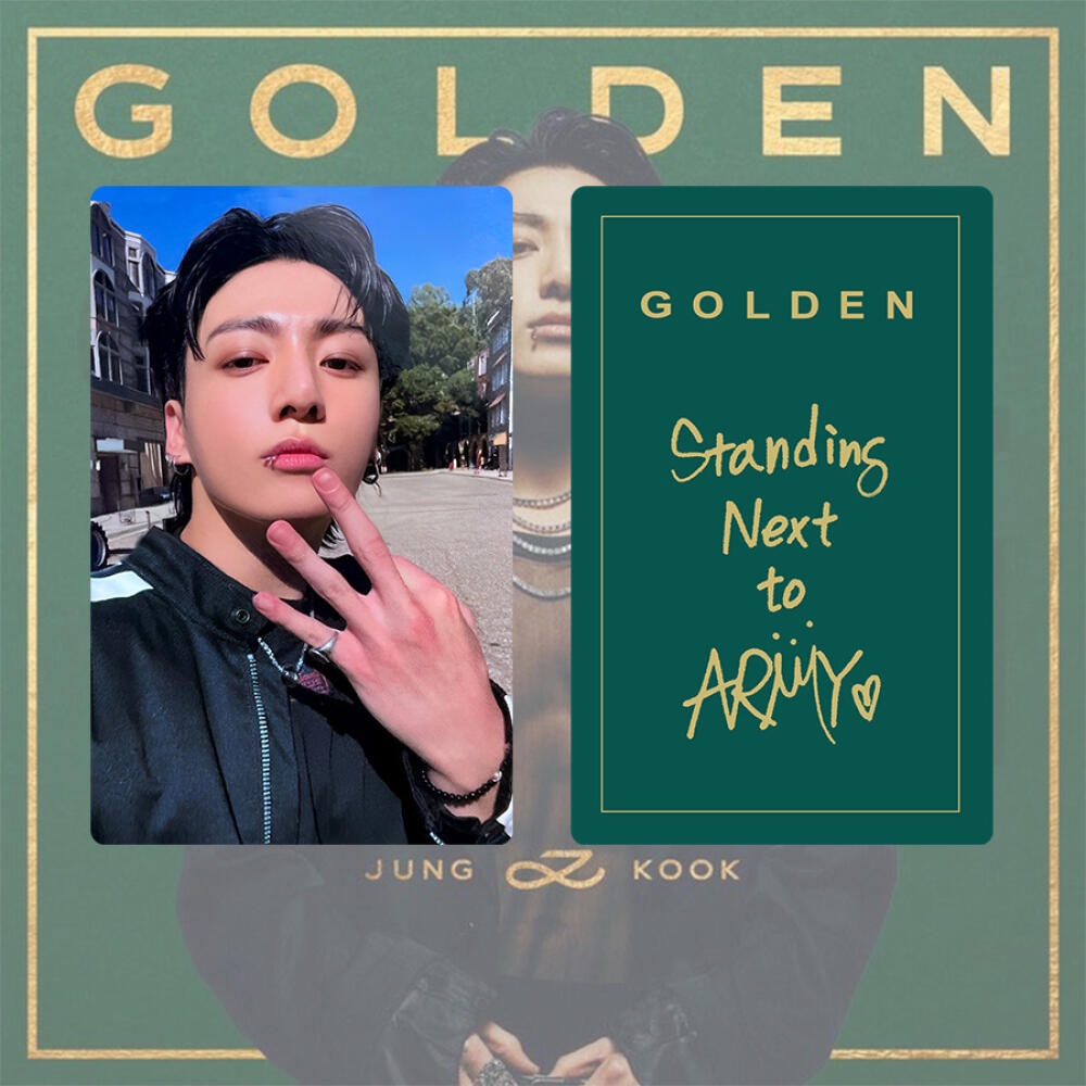 อัลบั้มรูปภาพ Bts Member Jungkook solo solo GOLDED Song Playing Card Star Merchandise สีทอง