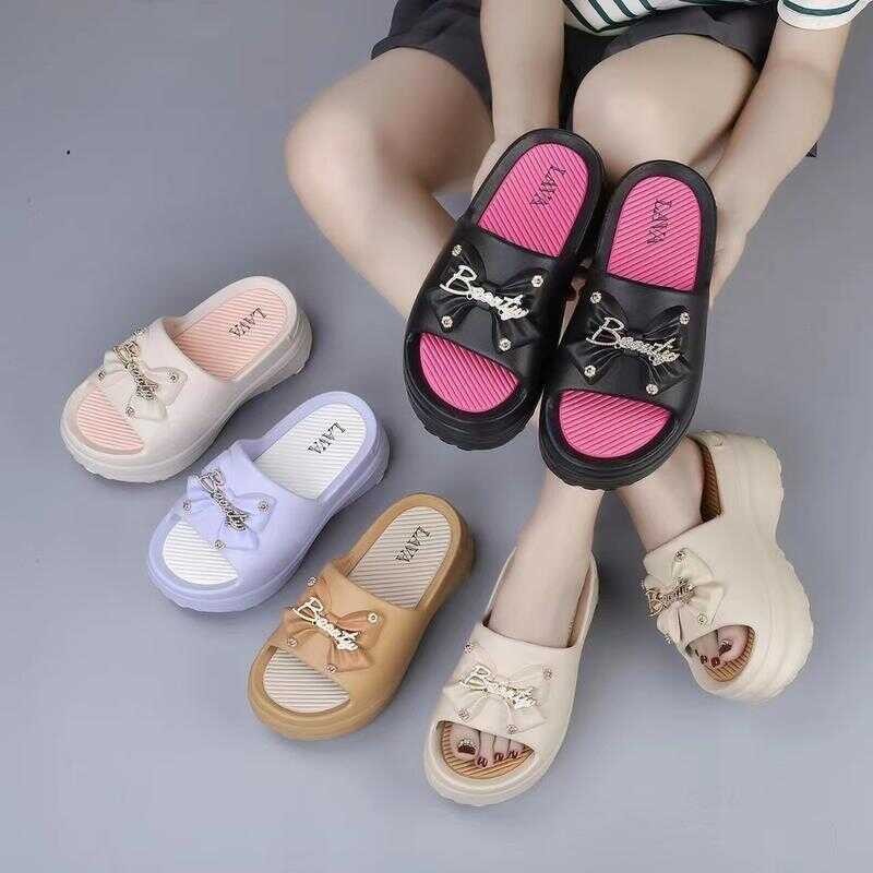 Lava พร้อมส่ง 233-1A รองเท้าส้นตึก สูง 9 ซม สไตล์บาร์บี้ น่ารัก รองเท้าแตะแฟชั่นผู้หญิง