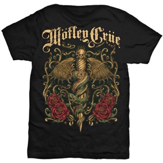 เสื้อยืด พิมพ์ลาย Motley Crue Winged Dagger Rock Metal สําหรับผู้ชาย และผู้หญิง